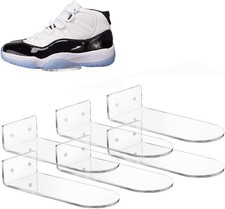 Juwacoo 6 Pcs Acrylic Floating Shoe Shelves, Wall Shoe Rack, Sneaker Levitation