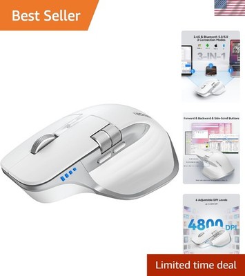 Wireless Mouse, Bluetooth Mouse BT5.3/5.0 & 2.4G Rechargeable Ergonomic Optic...