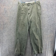 Polo By Ralph Lauren Pants Mens 33x32 Green Chino Flat Front Trouser Vintage 90s