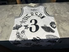 NWT Men  s Small White Allen Iverson The Answer Philadelphia 76ers Sixers Jersey