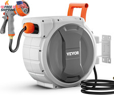 Retractable Garden Hose Reel, 5/8 Inch X 100 Ft Wall Mounted Hose Reel, Heavy Du