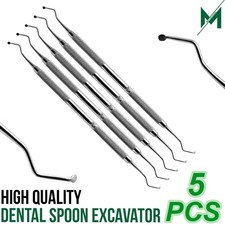 Set of 5 Dental Spoon Excavator Restorative Double Ended Instruments CE