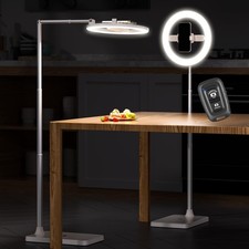 10" Ring Light with Stand, Overhead Phone Mount Tripod with Dimmable Selfie L...