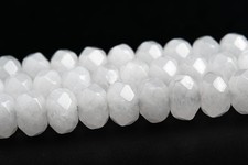 White Jade Beads Natural AAA Gemstone Faceted Rondelle Loose Beads 6MM 8MM
