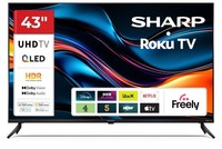 Sharp 43HJ4125K 4K Ultra HD LED USB/HDMI Frameless 43'' Smart Roku TV Black A