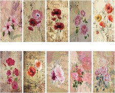 10 Sheets Botanical Flower Rub on Transfers for Craft 6 x 12 Inches Vintage Flor
