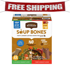 Rachael Ray Nutrish Soup Bones Dog Treat Variety Pack, Beef Chicken, 11 ct., 2