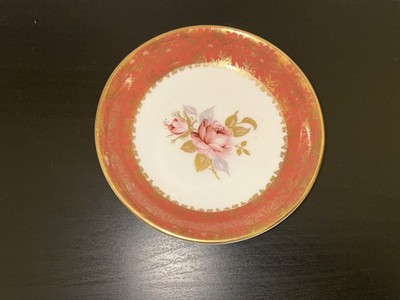 Aynsley England Bone China Teller   Rot Gold Rosen   Vintage