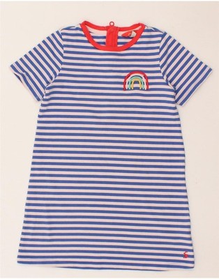JOULES Mädchen T-Shirt Kleid 7-8 Jahre blau gestreift Baumwolle OY19
