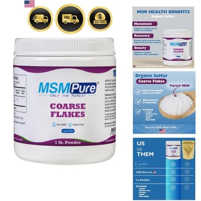 MSMPure Coarse MSM Powder Flakes   -Made MSM for Joint Health, Skin Appearanc...