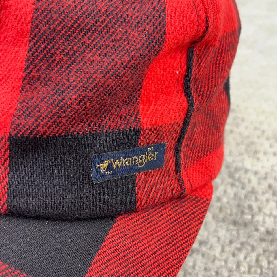 Gorra de Colección Wrangler Snapback Roja Negra Franela a Cuadros Años 80 Hecha en EE. UU. LEER Foto 4 de 4