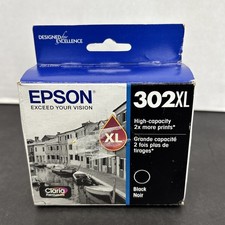 Genuine Epson 302XL Black Ink Cartridge T302XL020-S Exp 02/2025 Sealed Box