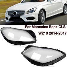 PAIR FRONT HEADLIGHT LENS COVER FITS MERCEDES BENZ CLS W218 C218 14-18 LCI