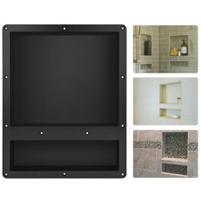 Shower Niche Double Shelf, 16-Inch Width x 20-Inch Height x 4-Inch Depth, Rec...