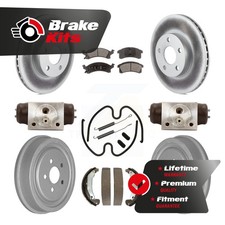 Front Rear Coated Disc Brake Rotors Semi-Metallic Pads And Drum Kit For