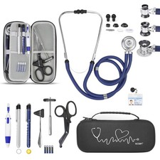 13 Pcs Stethoscope Case Kits, Portable First Aid Kit Bag with Medical Scissor, N