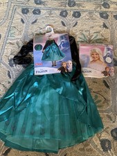New Disney Princess Frozen Costume Girls S 4-6 Anna w/Elsa Wig