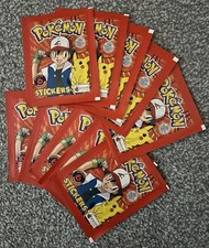 Pokemon Merlin Topps Stickers Sealed Pack 1999 - x10 packs - Series 1