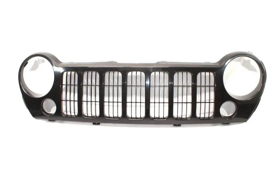 New Front Grille Assembly with Fog Light Holes Black Fits 2005-2007 Jeep Liberty - Imagem 3 de 4