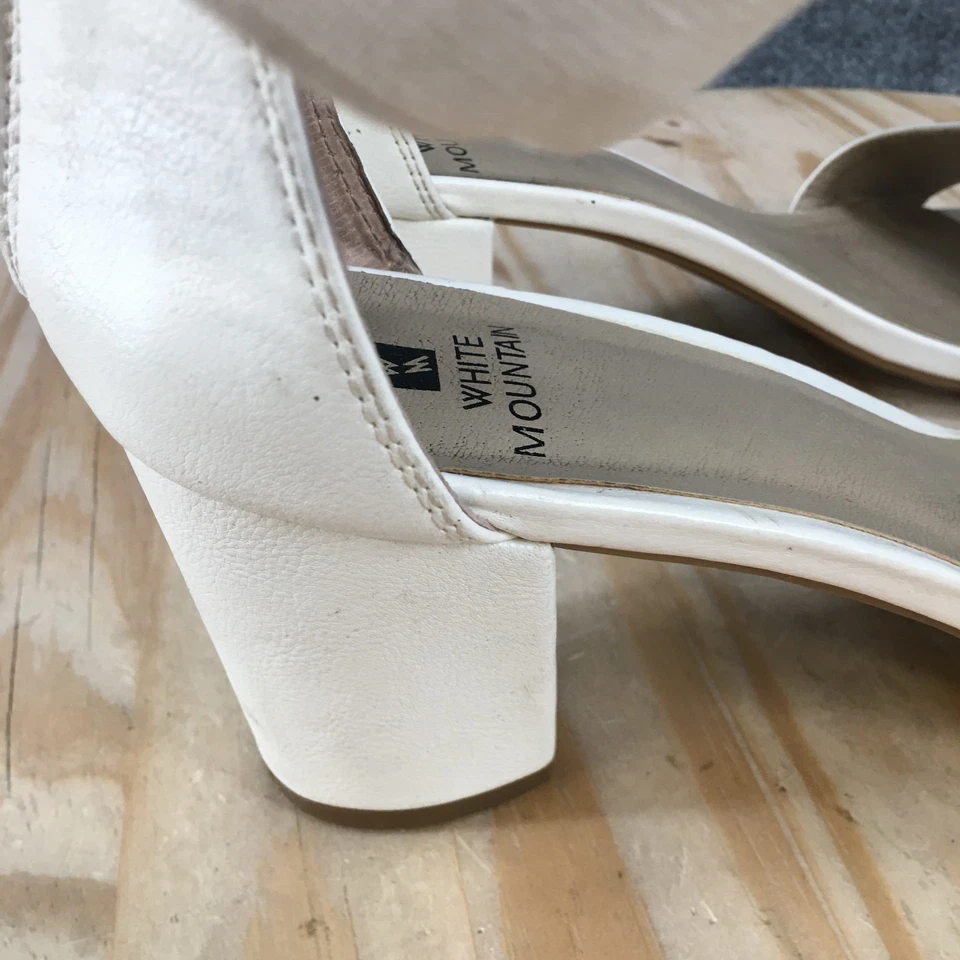 White Mountain Sandals Womens 11 M Ermaline Ankle Strap White Open Toe W24644Z - Image 4 of 4