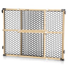 Safety 1st Bamboo Baby Gate for Doorways, No Drill Gate with Door, Dog Gates,