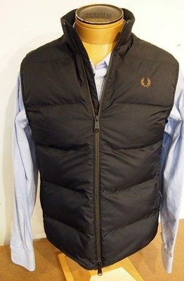 Fred Perry Quilted Ripstop Nylon Vest Gilet NWT M $180 Black
