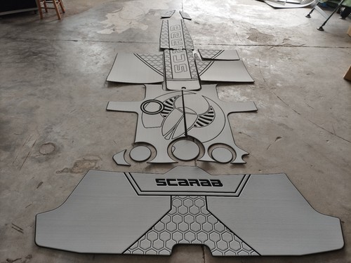 2016 SCARAB 195 cockpit Swimming platform 1/4" 6mm EVA Faux Teak Decking - Picture 14 of 24