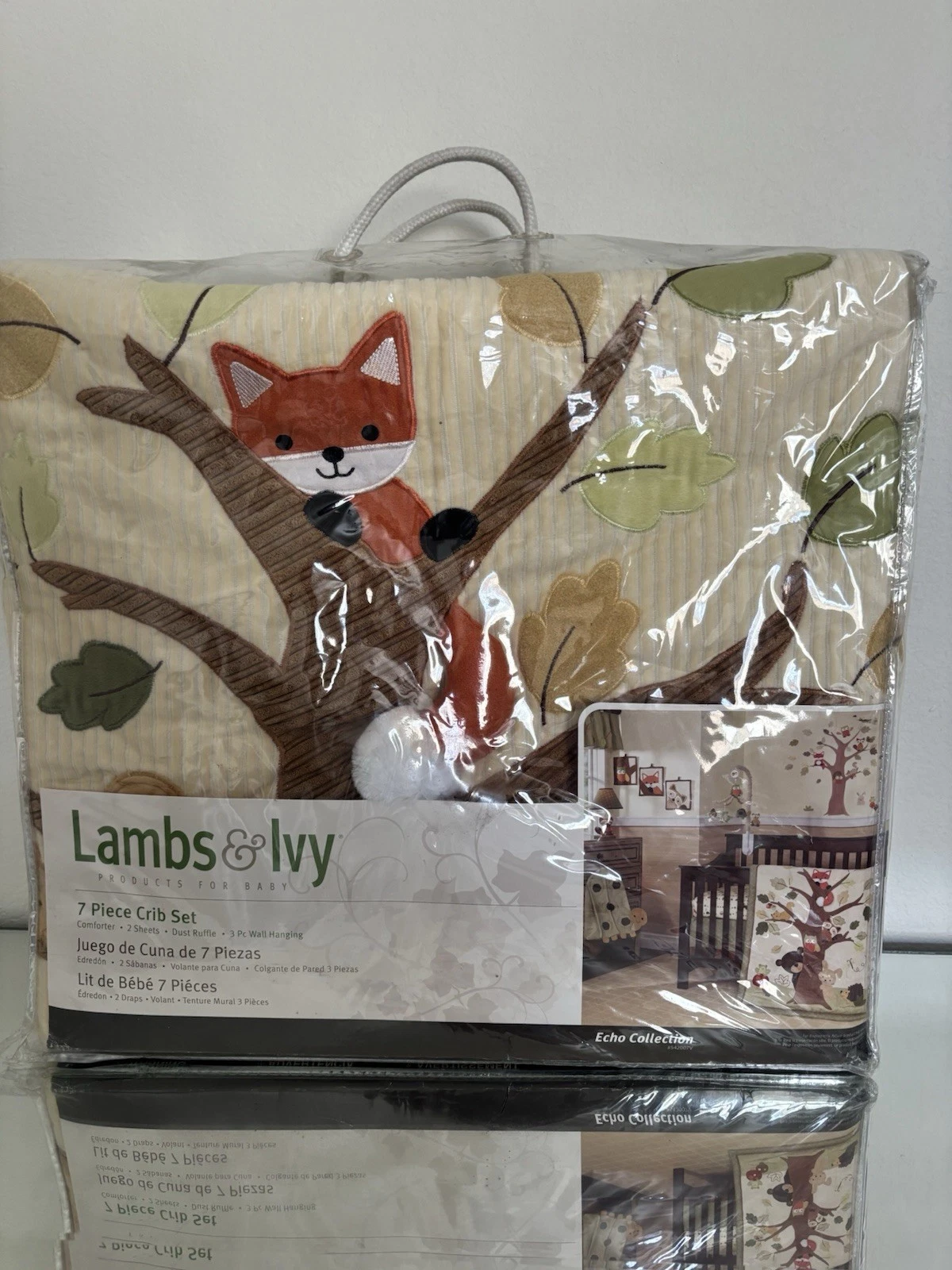 Lambs & Ivy Echo Collection 7 Piece Crib Bedding Set Animals Theme Multicolor