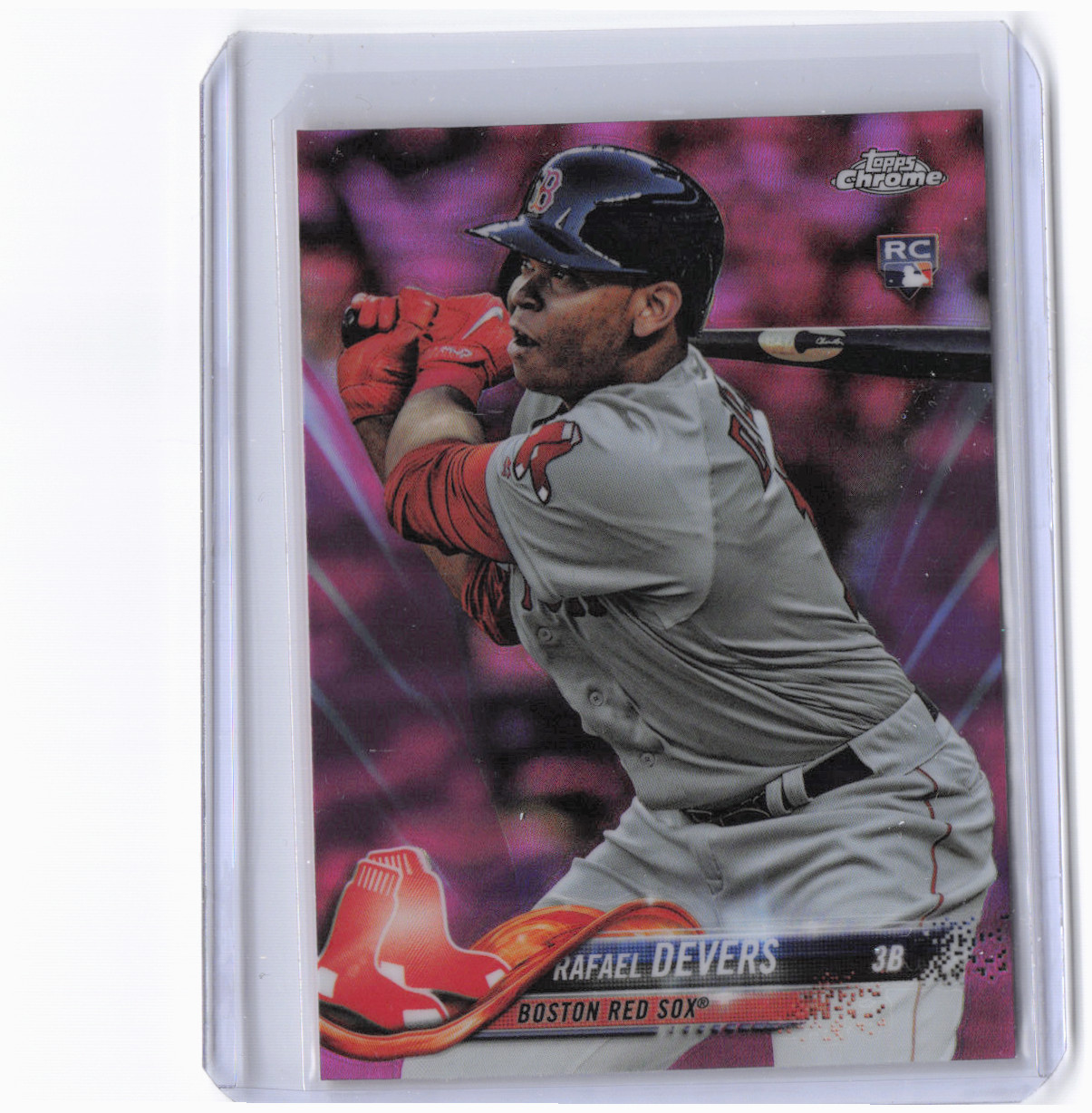 2018 Topps Chrome Rafael Devers RC #25 Pink Refractor Boston Red Sox