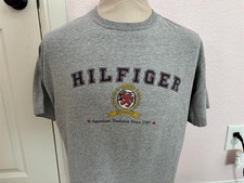 Vintage 90s Tommy Hilfiger Gray T shirt M