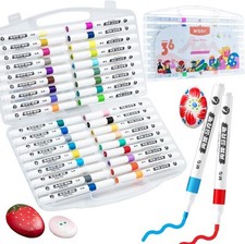 M G 36 Colors Acrylic Markers Paint Pens with Medium Tip, 36