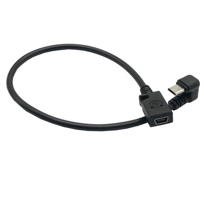 U Shape Angled USB Micro Male to USB Mini Female Adapter Cable- USB Type B Mi...