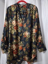 Womens Flowered Print Long Sleeve