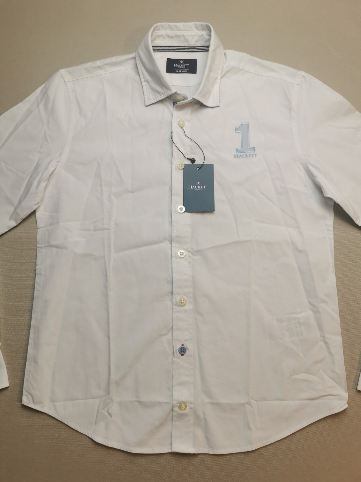 FILA Camicia HACKETT ragazzo 11 12 anni Hackett London Rowing Club NUOVA HLRC bianca con colletto