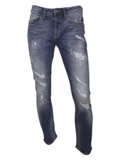 Buffalo By David Bitton Men's Ash-X Whiskered/Worn Indigo Slim Jeans Sz: 34x30