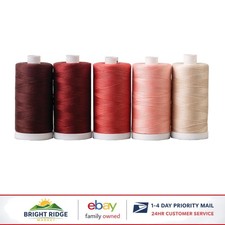 100 Cotton Thread Assortment, 5 Spools of 1200 Yards for Craft Projects