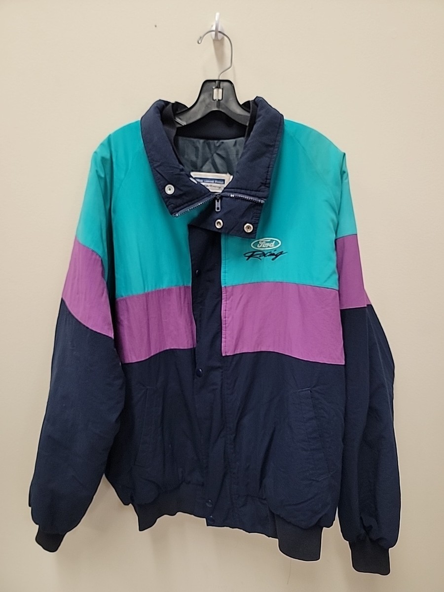 Vintage FORD RACING Ford Motor Company Color Block Jacket Mens XL