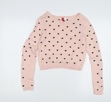 Womens UK Size XS H&M Pink Pullover Jumper