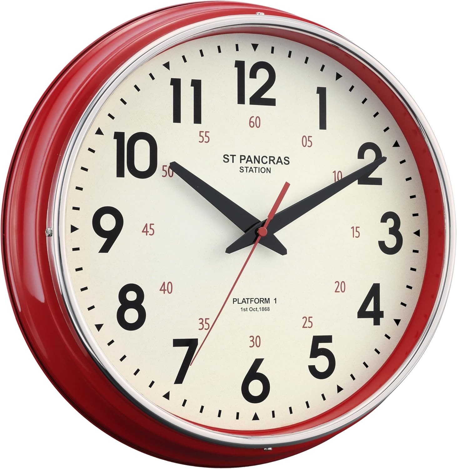 Wall Clock Metal 12.4" Countryside Wall Clocks Retro Vintage Classical Silent...