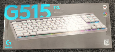 Logitech G515 TKL White Wired Low Profile Gaming Keyboard Tactile RGB - NEW , F2