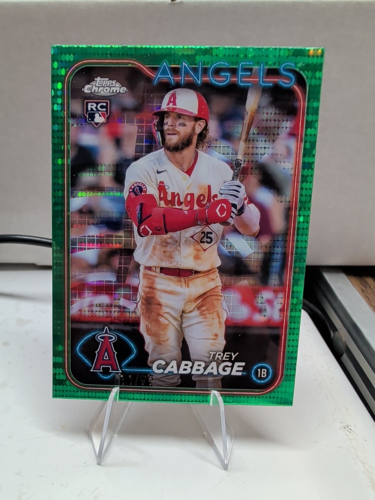 2024 Topps Chrome #226 Trey Cabbage RC Green Sonar Refractor 11/99 Angels Mlb