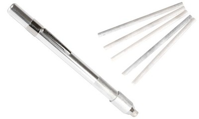 Schweißerkreide mit Halter rund 6,4mm + 5 Stk Ersatzkreidestift Specksteinkreide