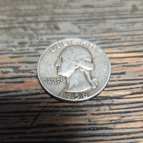 1956 Washington Quarter Silver 25C Circulated 0.9 Fineness Uncertified US Coin