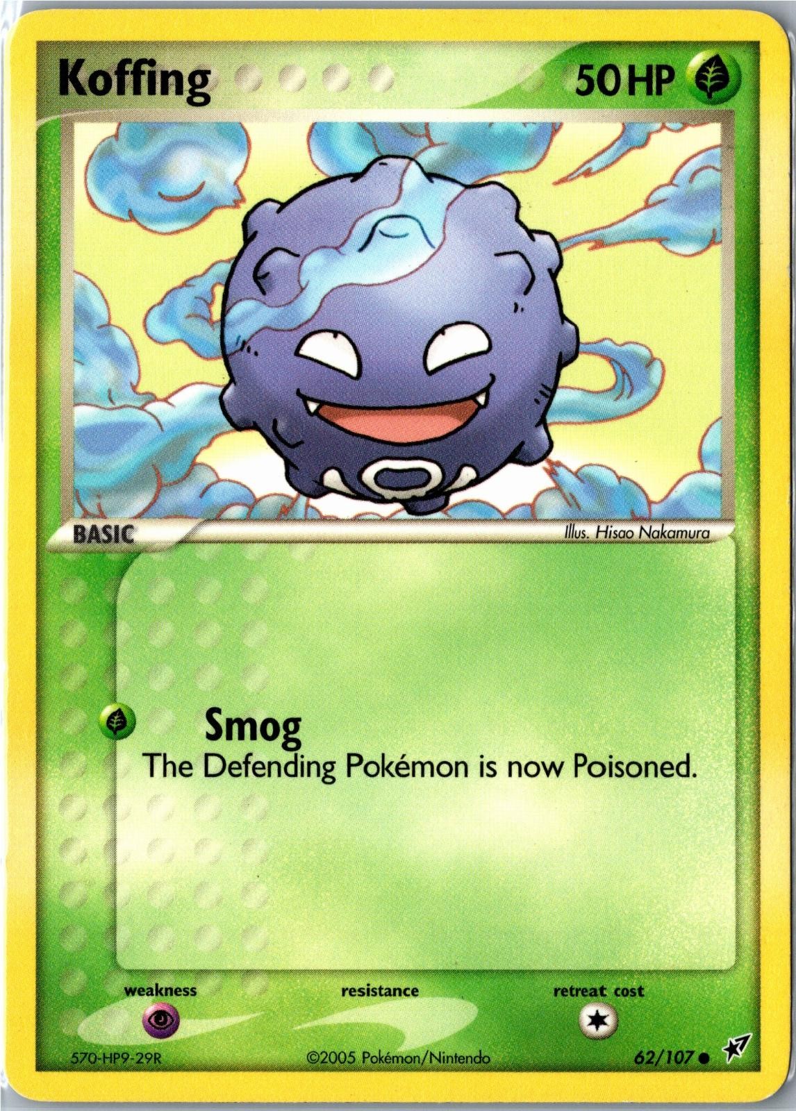 Pokemon Card - Koffing 62/107 Deoxys Common Heavily Played