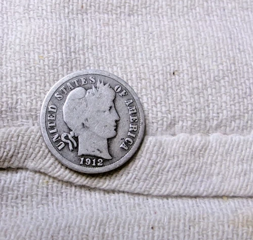 1912 P  SILVER BARBER DIME 10 CENTS