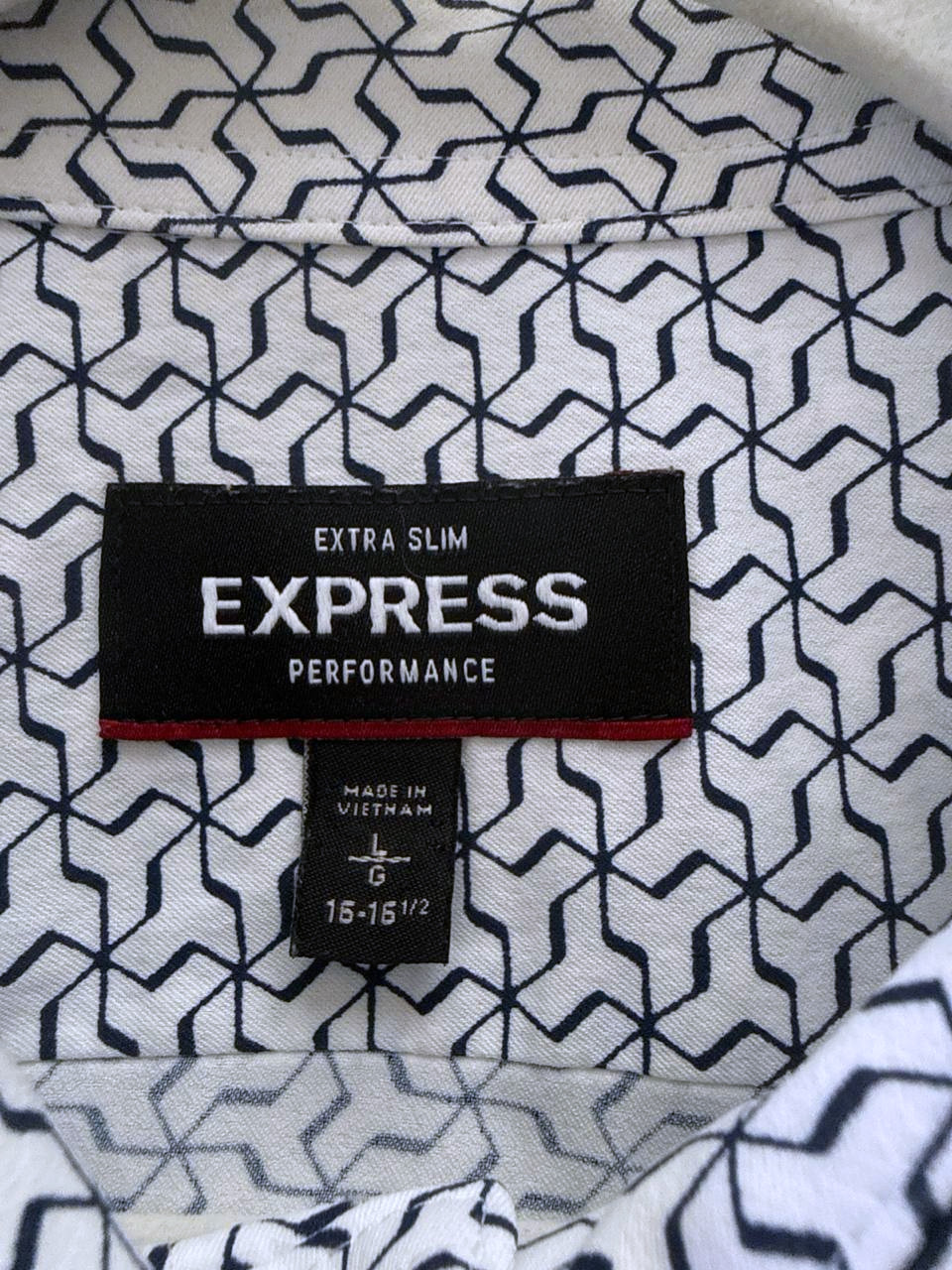 Express Performance Extra Slim White with Navy Ge… - image 5