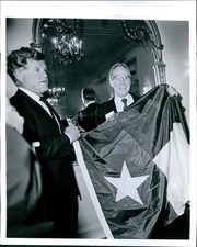 1985 Senator Edward Kennedy Ted Jim Wright Flag Ritz Carlton Politics 8X10 Photo