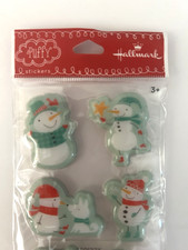 Hallmark Puffy Stickers Snowman Christmas 2 Sheets New Old Stock 2013 Sealed