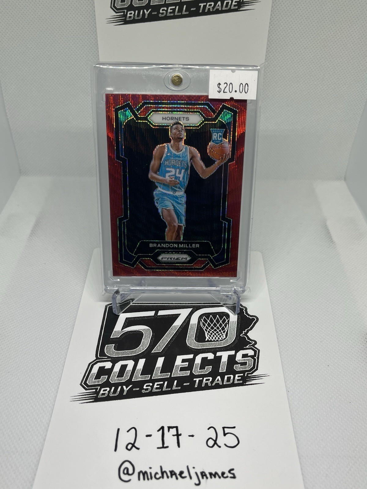 Brandon Miller - 2023 Prizm #152 Ruby Wave (RC)