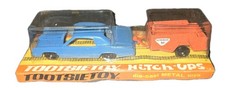 Vintage TootsieToy Hitch-Ups Die-cast Metal Toy Set FORD COUPE  UHAUL 1960s-70